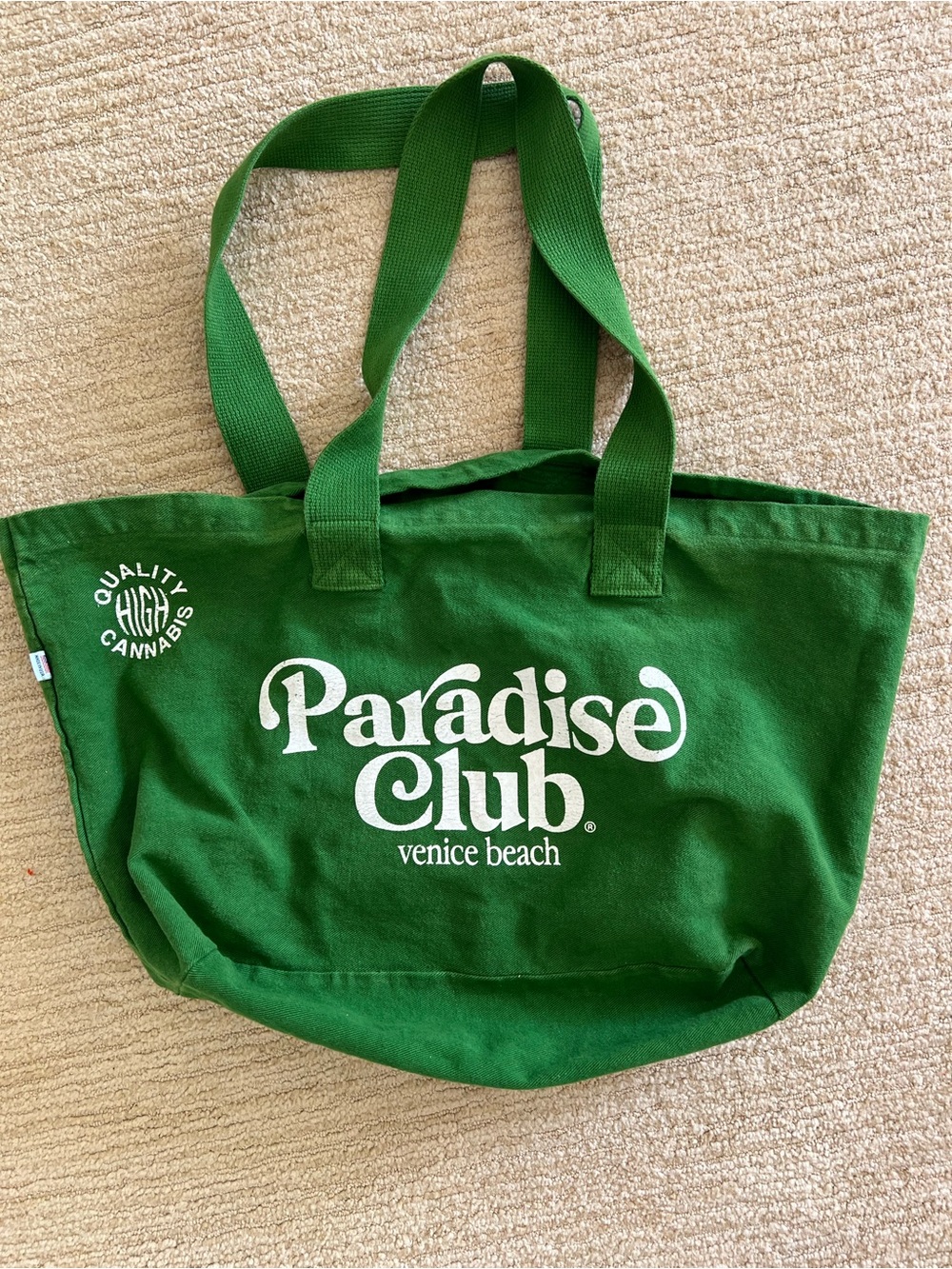 Paradise Club Venice Beach Green Canvas Tote Bag